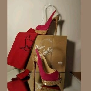 Christian Louboutin Lady Peep Sling Pumps 35.5